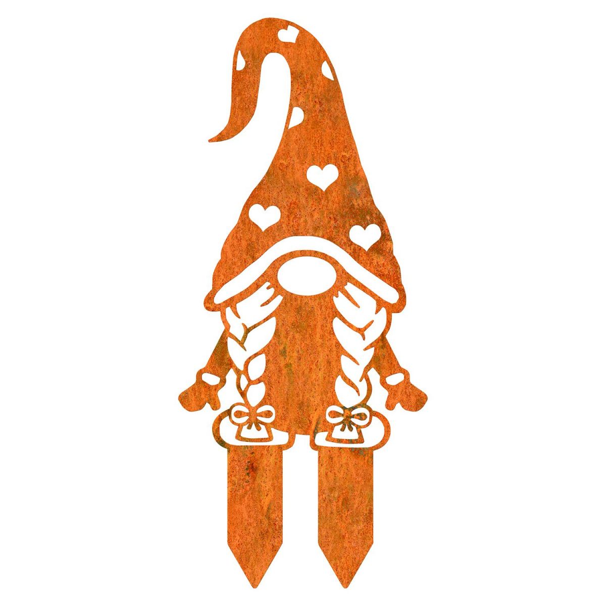 Gonk Gnome With Heart Hat Silhouette in a Rustic Finish
