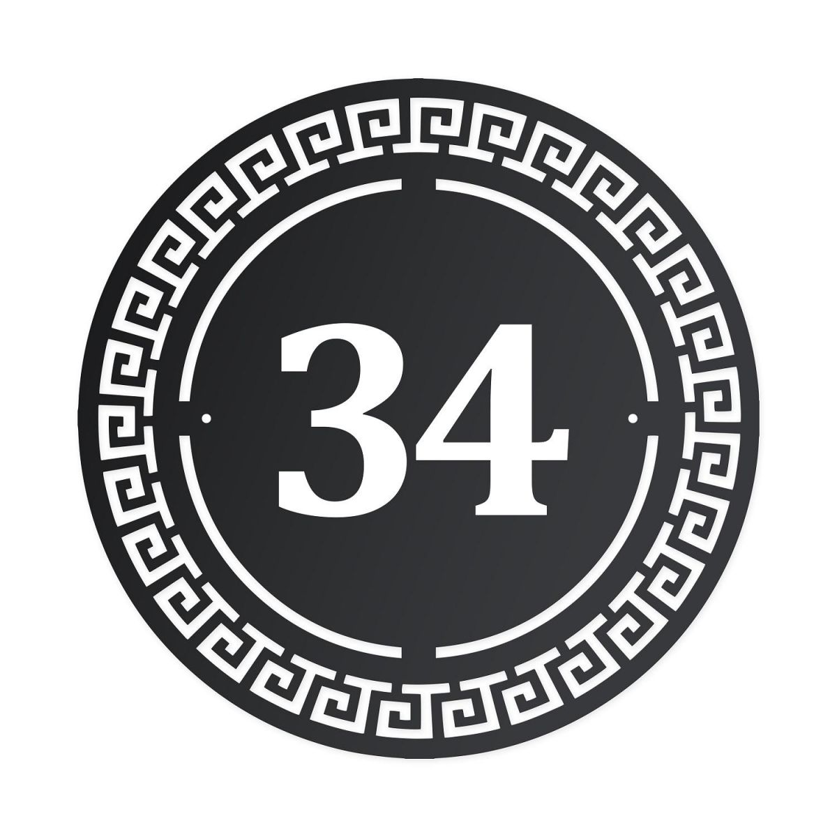 Greek Iron House Number Sign