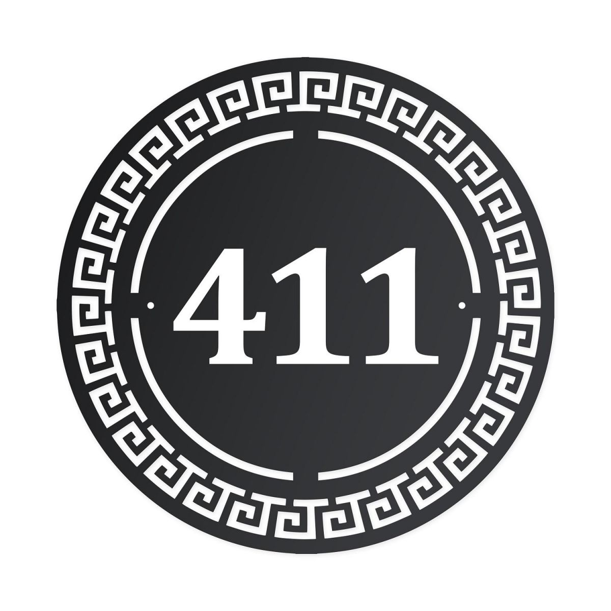 Iron House Number Sign- Greek Design