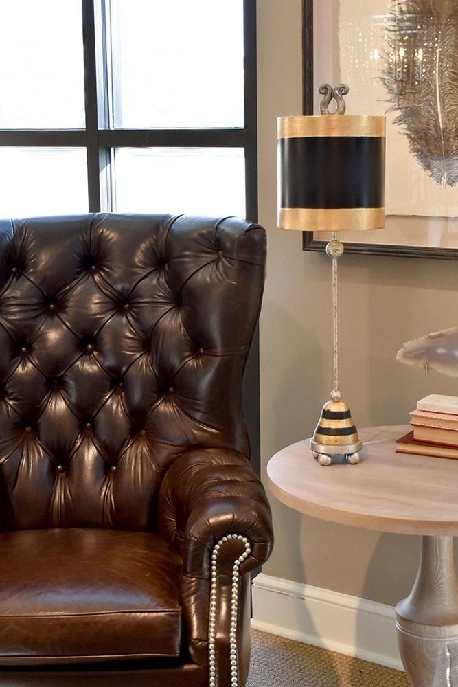Tiberius Aged Silver, Black & Gold Table Lamp 