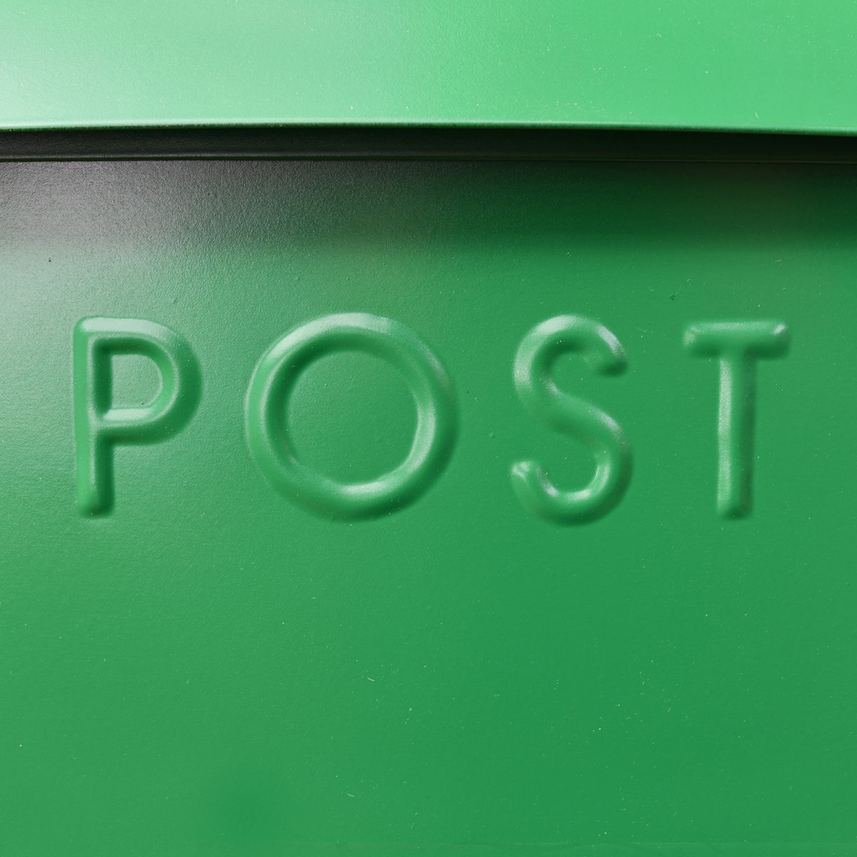 Close-up of the Embossed Lettering on the Post Box