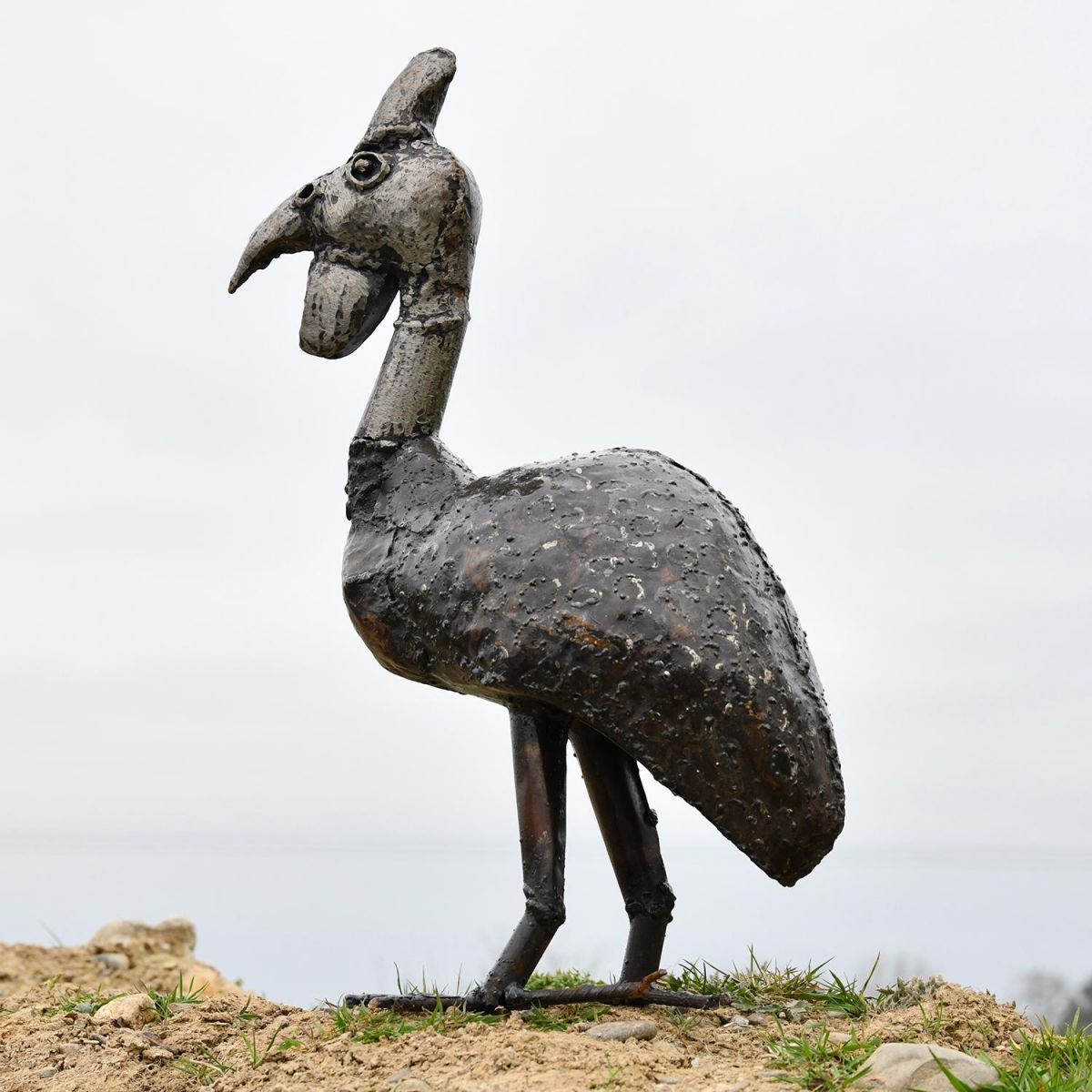 Guinea Fowl Recycled Metal Garden Sculpture