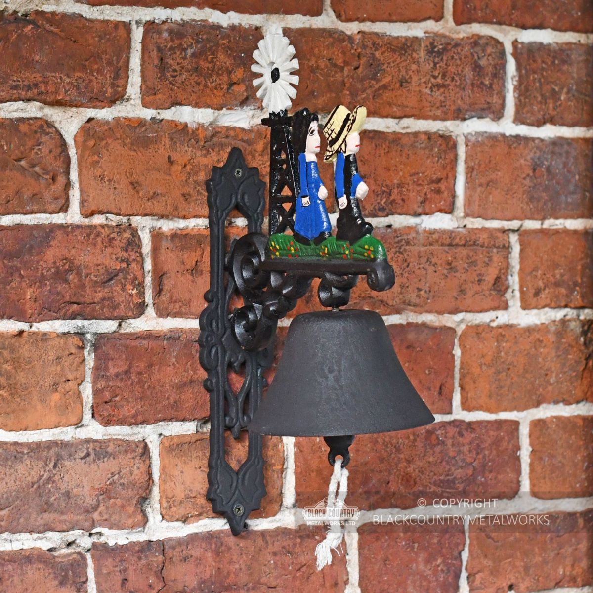 Hand Painted Iron Garden Bell - Jack and Jill