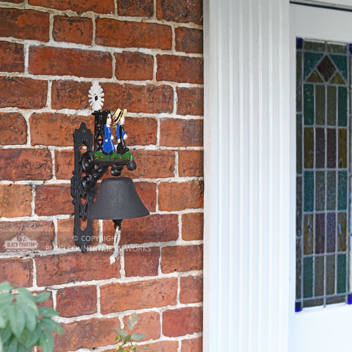Hand Painted Iron Garden Bell - Jack and Jill Fitted By Front Door