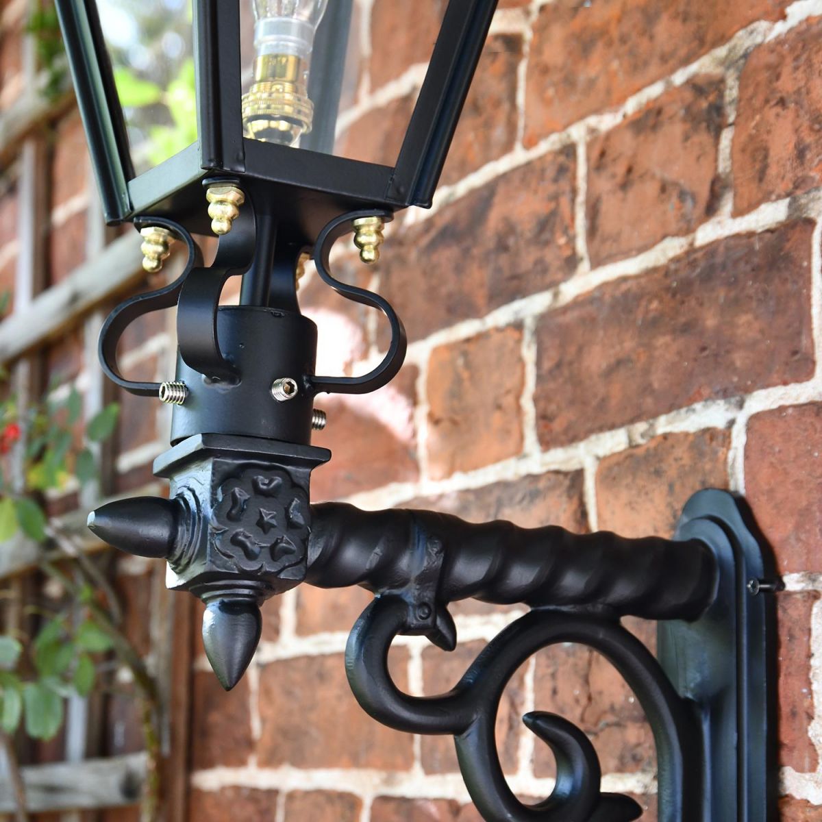 close-up of the Ornate Bracket on the Harrogate Wall Lantern