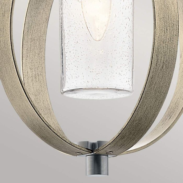 "Hartfield" Modern Hanging Pendant Light in Antique Grey Detailing