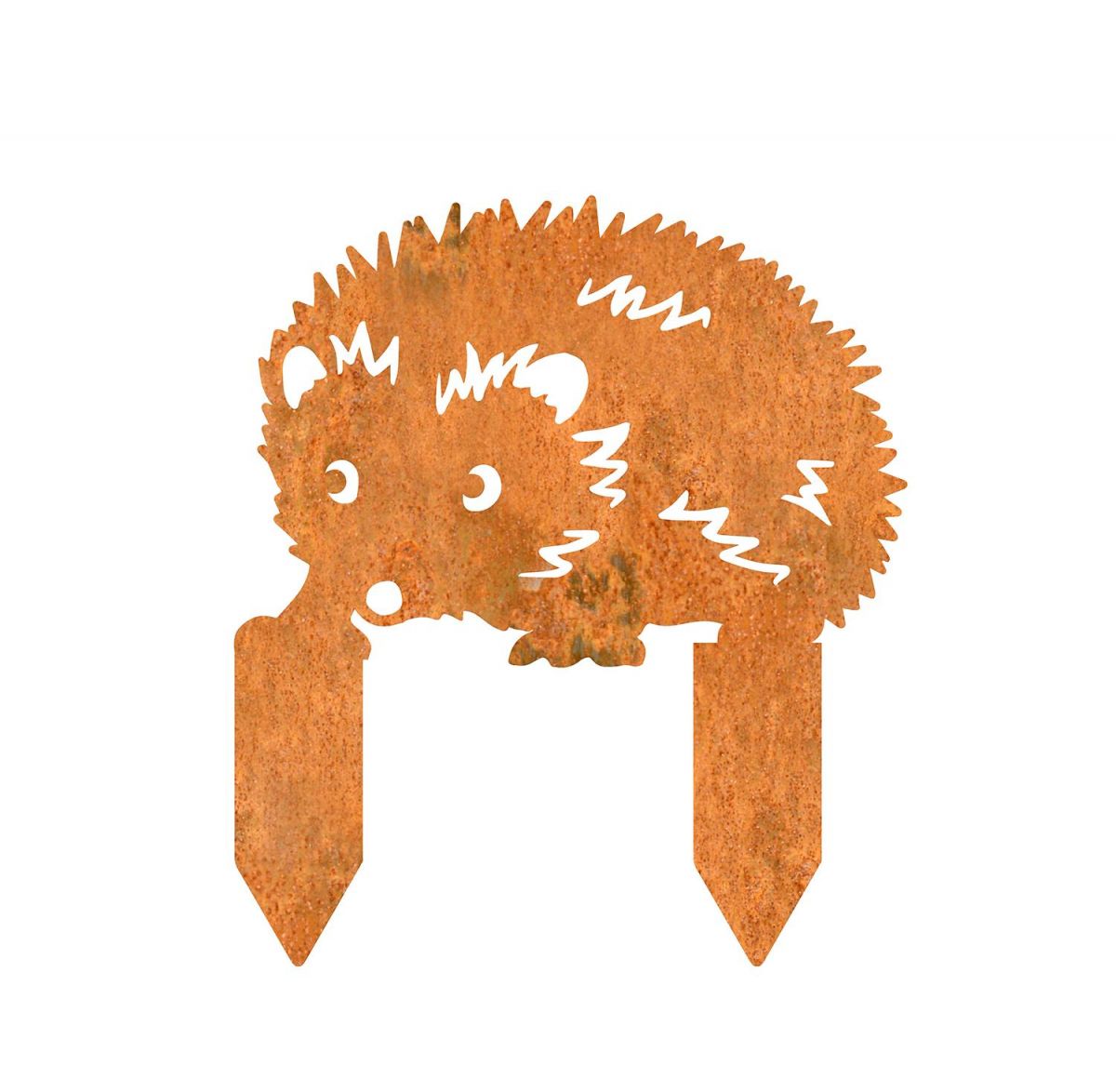 Walking Hedgehog Iron Silhouette in a Rustic Finish