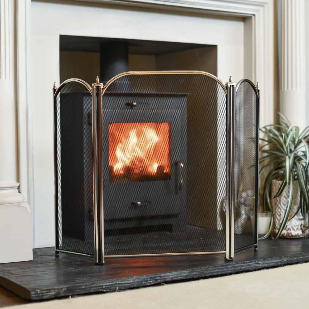 “Hemlyn” Polished Nickel Fire Guard