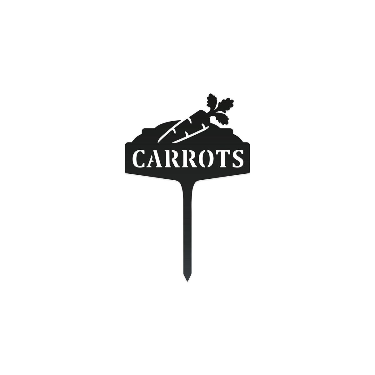 "Carrots" Vegetable Label in a Black Finish