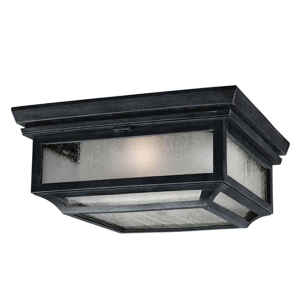 High-Quality "Parisian" Seeded Glass Flush Ceiling Light