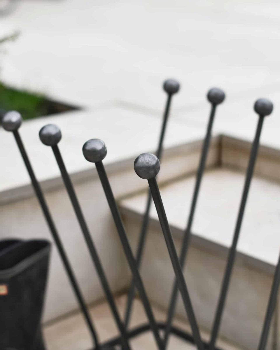 Close-Up of High-Quality Metal 4 Pair Boot or Wellie Rack
