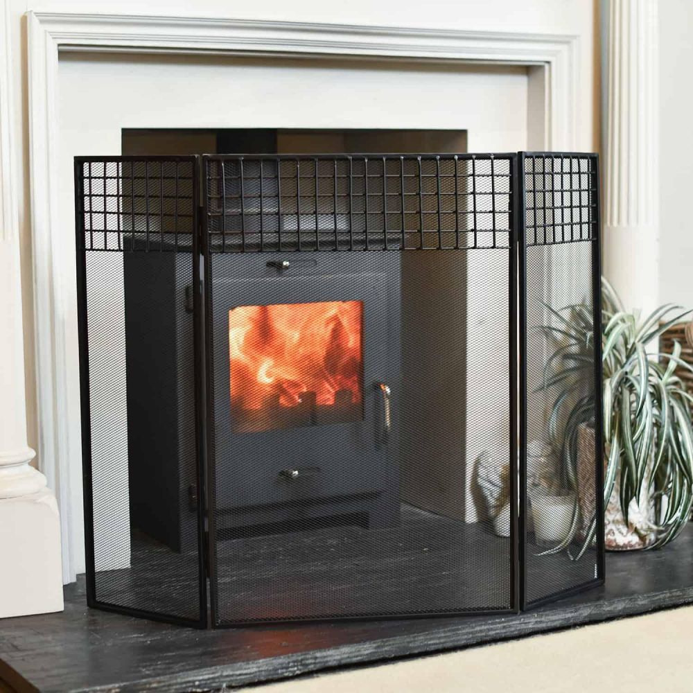 High Contemporary Three Fold Fire Guard