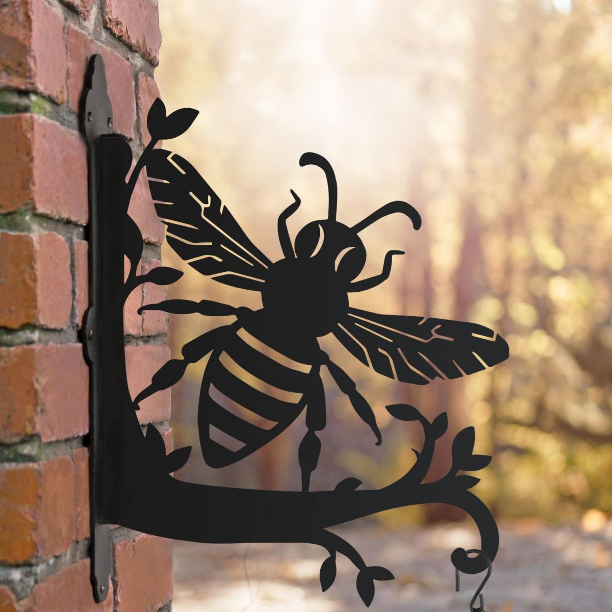 Hanging Basket Bracket with Honey Bee Motif