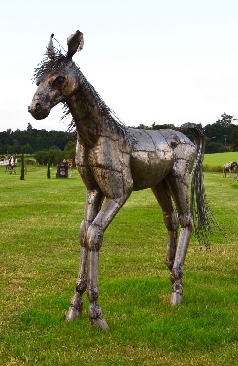 Hand Made Fabricated Steel Horse Sculpture