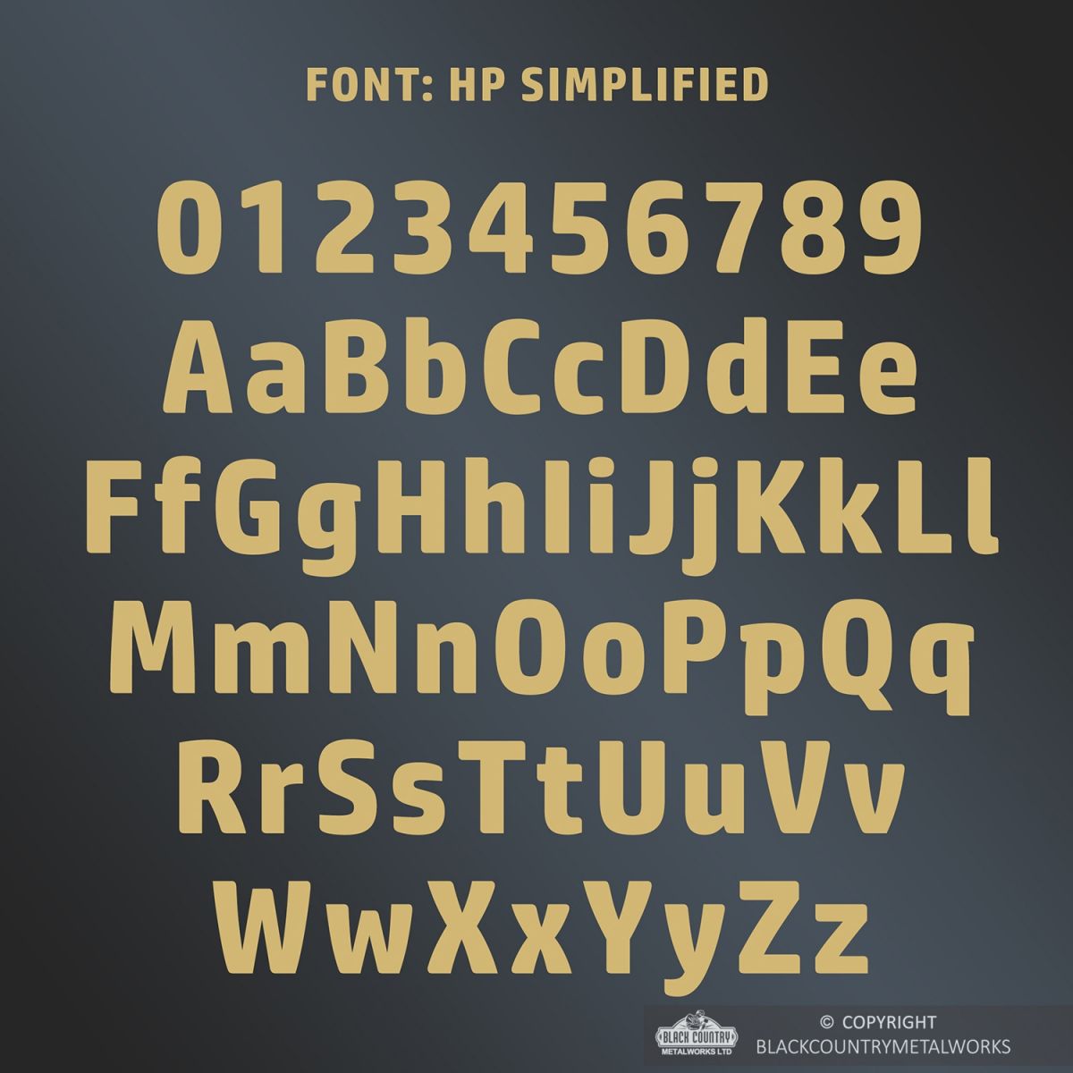 All Letters and Numbers in the Simplified Font