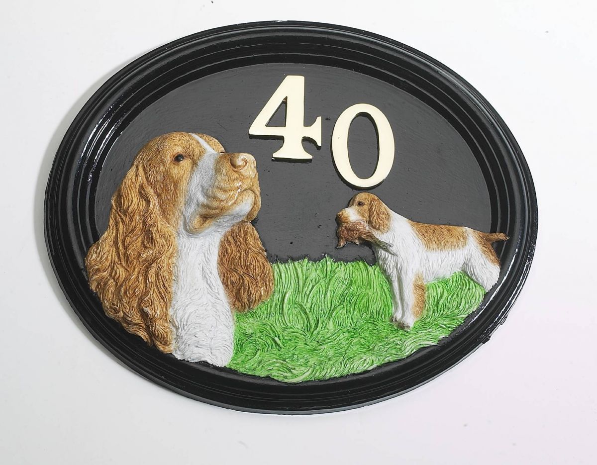 House Sign - Hand Painted - Spaniel - House Sign