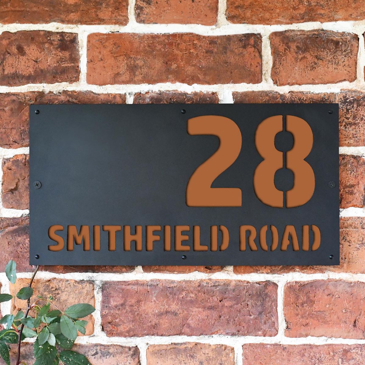 "Smithfield" House Sign Finished in a Orange Brown