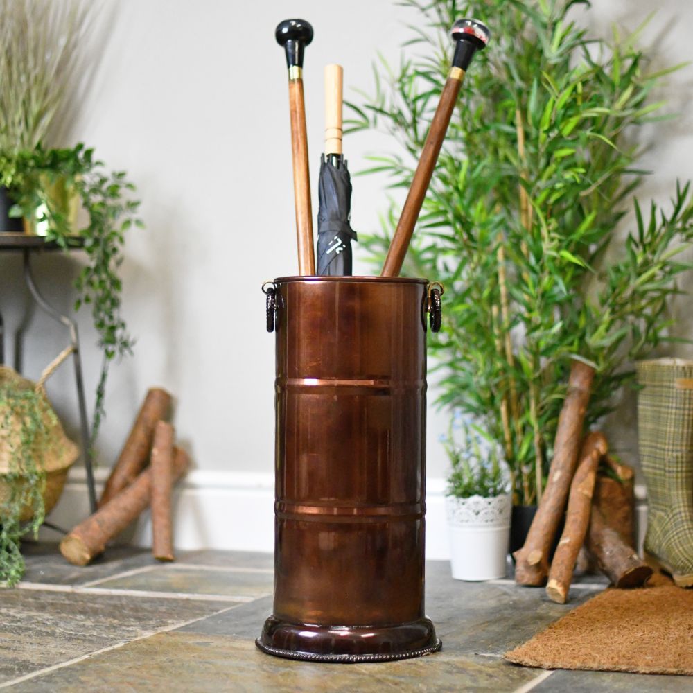 “Granthamly Park” Antique Polished Copper Finish Umbrella Stand 