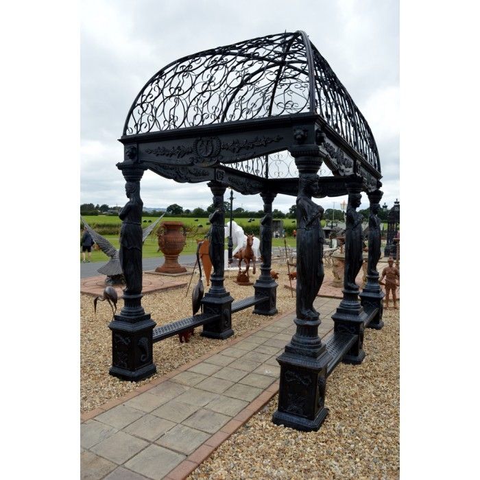 The "Athenian Goddess" Royal Palace Gazebo in a Black Finish