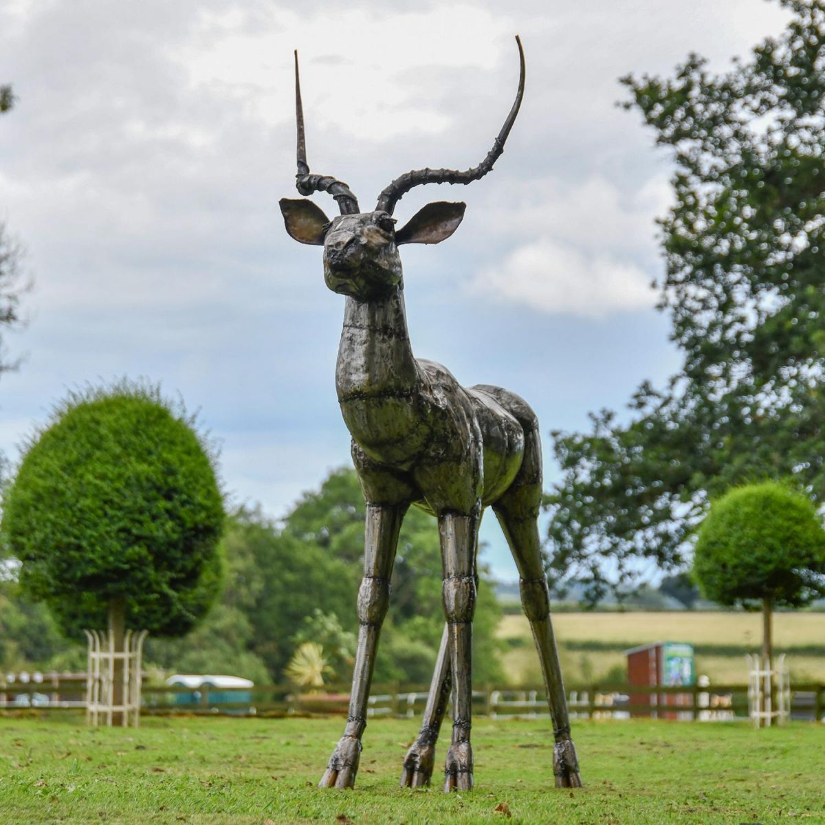 Impala Recycled Metal Sculpture in Situ