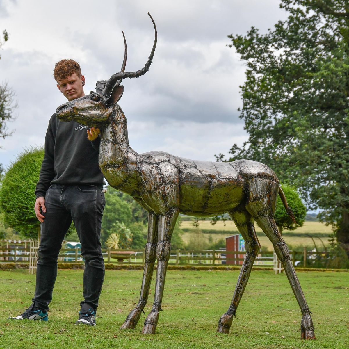Impala Recycled Metal Sculpture to Scale