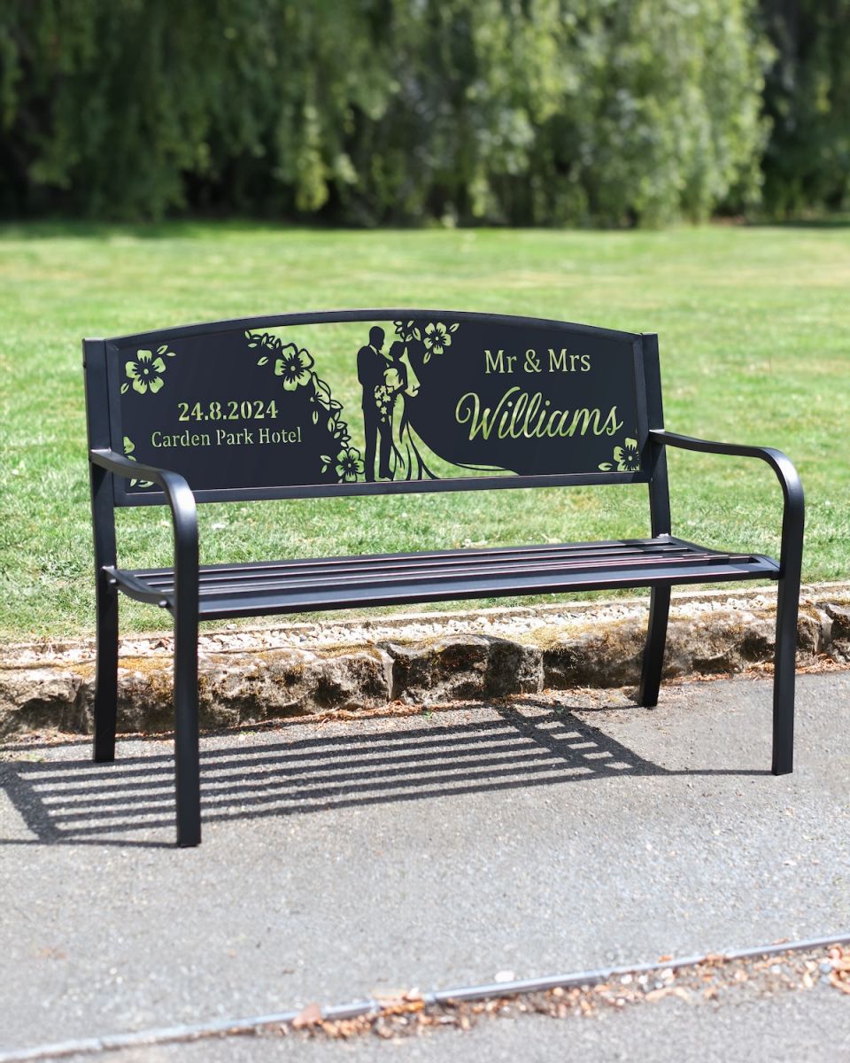 Personalised "Mr and Mrs" Iron & Steel Park Bench