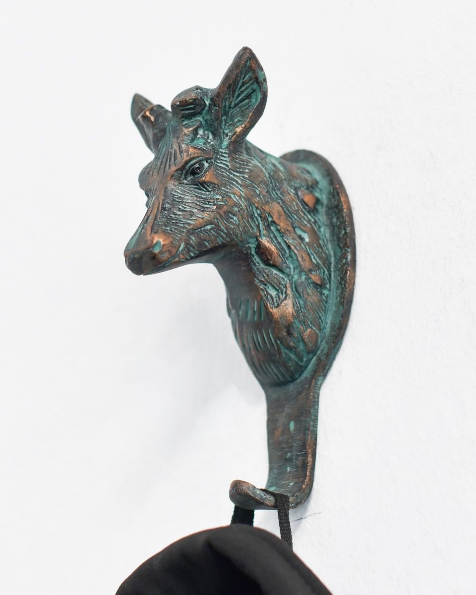 Verdigris Deer Hook