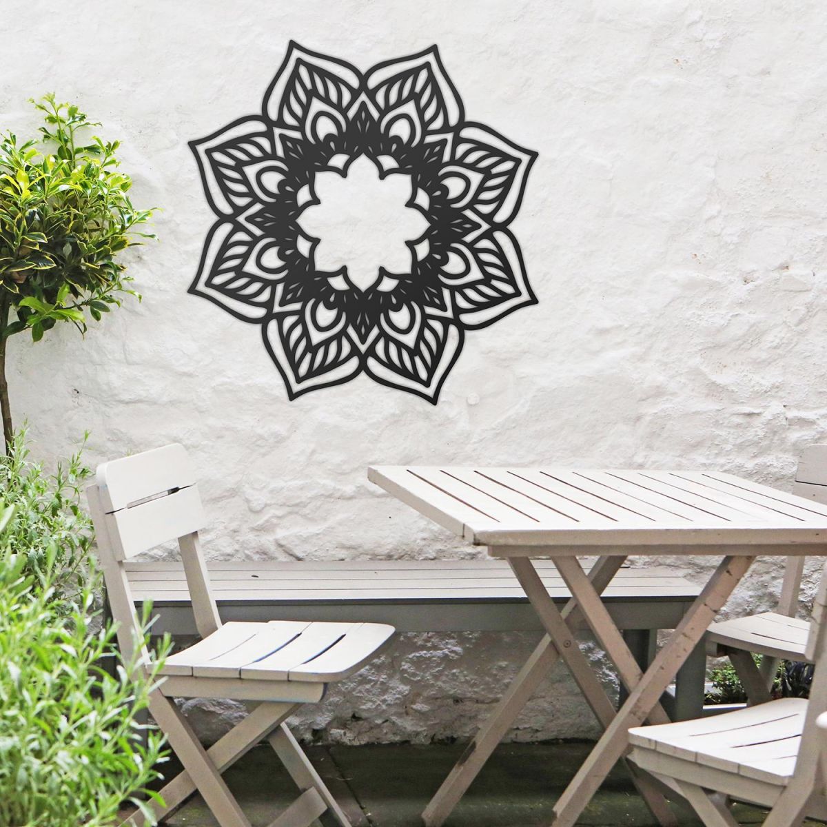 Mandela Wall Art in Use in the Garden