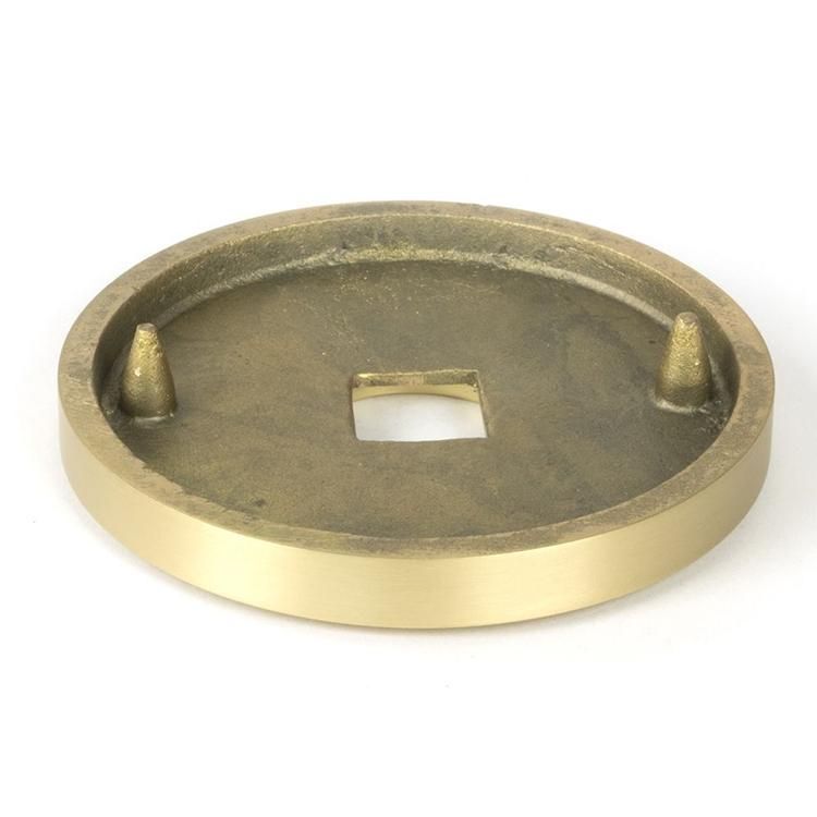 Close-Up of Rose for Individual Satin Brass "Temple" Art Deco Centre Door Knob - 90mm