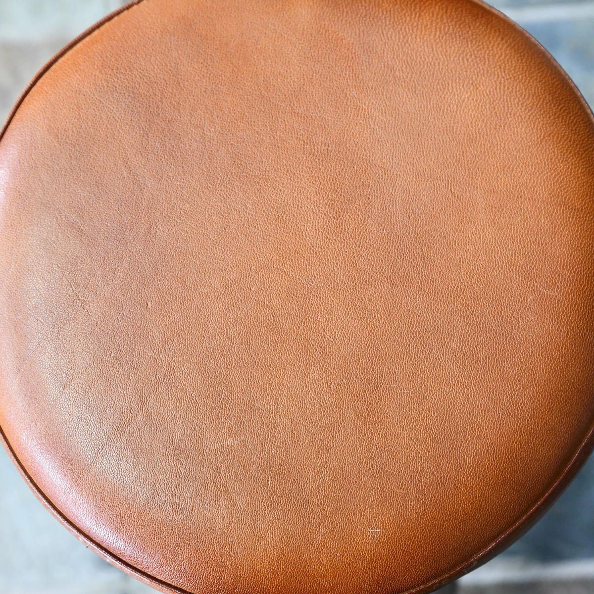 Top View of the Leather Seat on the Stool