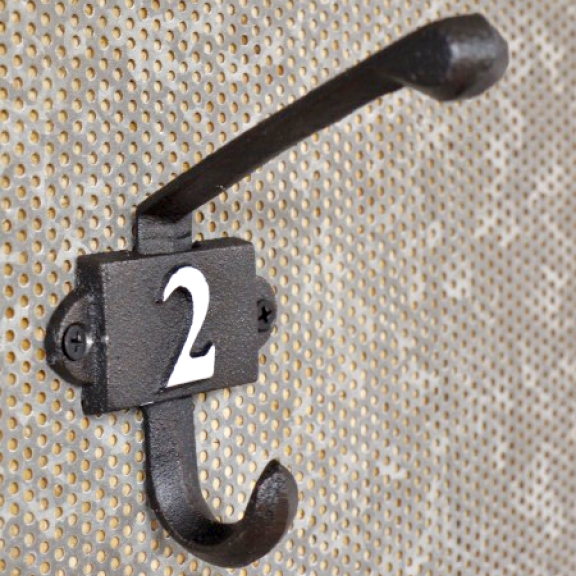 Cast Iron Coat Hook with the Number 2