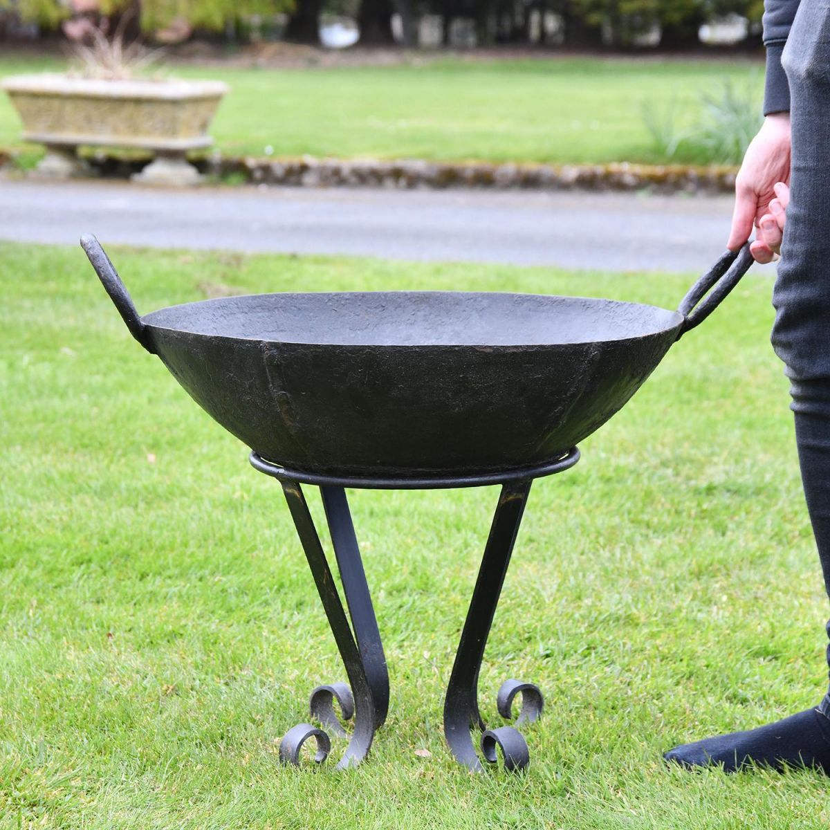 50cm Iron Kadai Fire Bowl to Scale