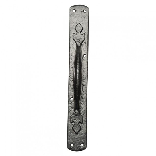 Antique Black Iron Etched Pull Handle 