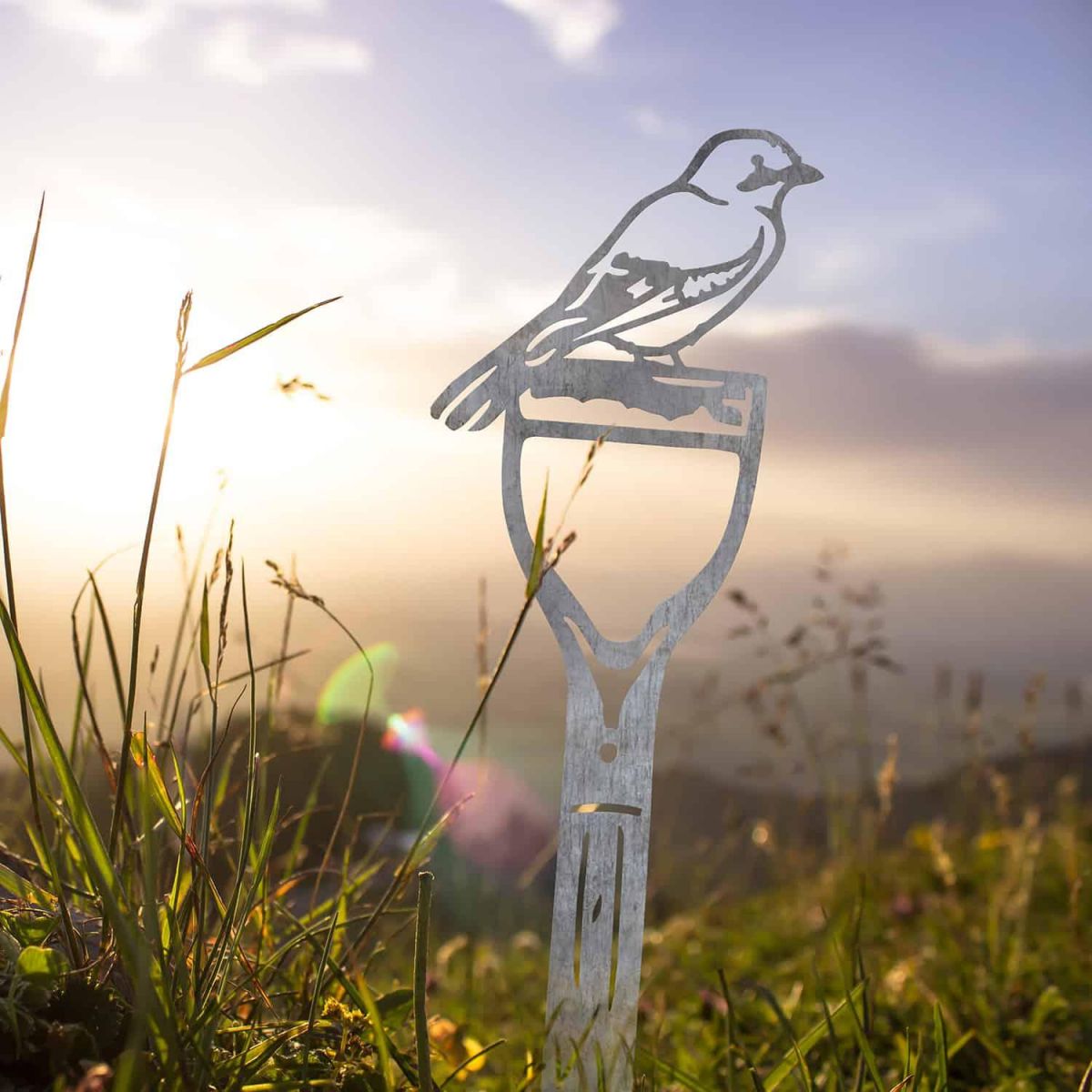 Unfinished Sheet Steel Silhouette with Jay Bird Motif