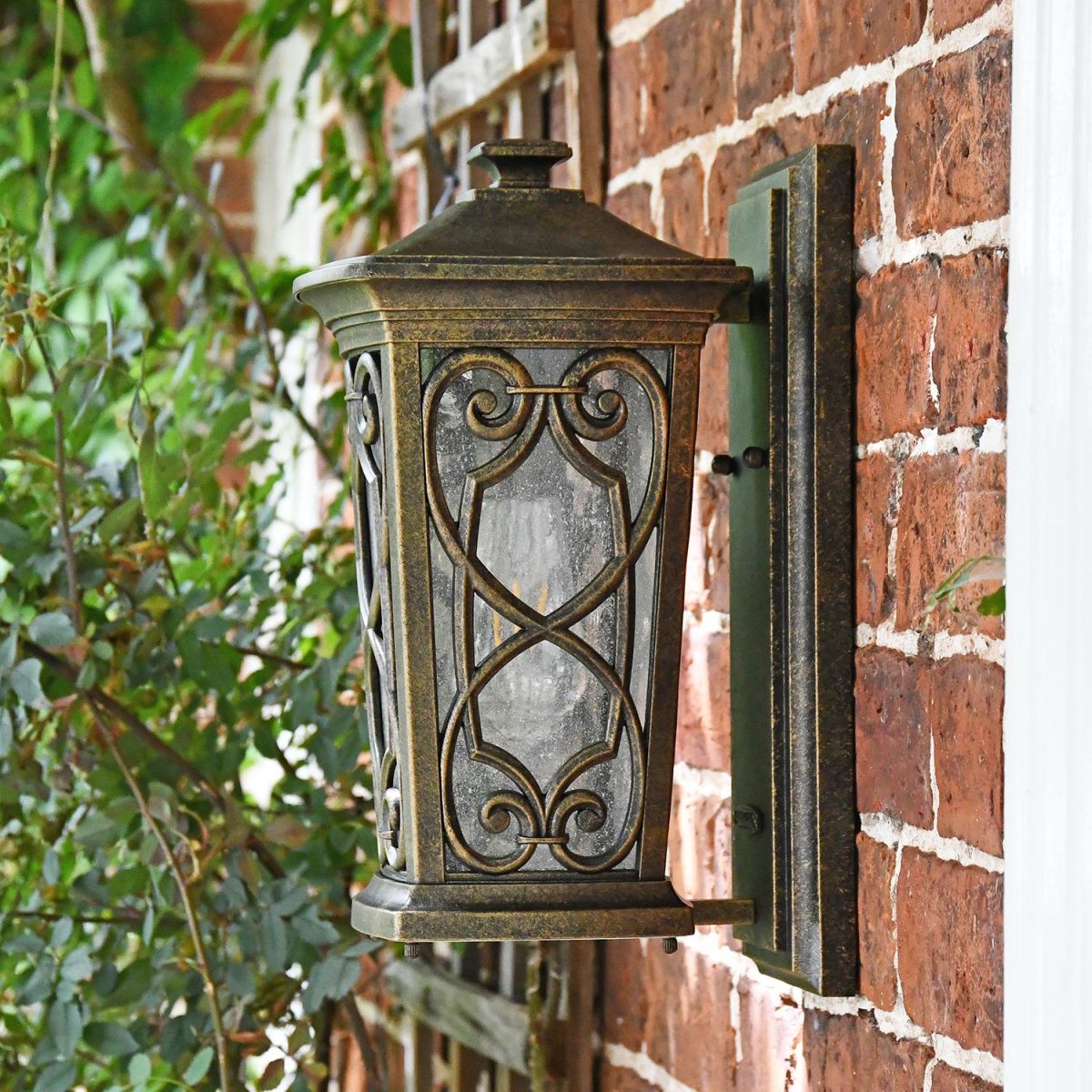 side View of the "Keldy Castle" Standard Flush Wall Light Mounted on a Wall
