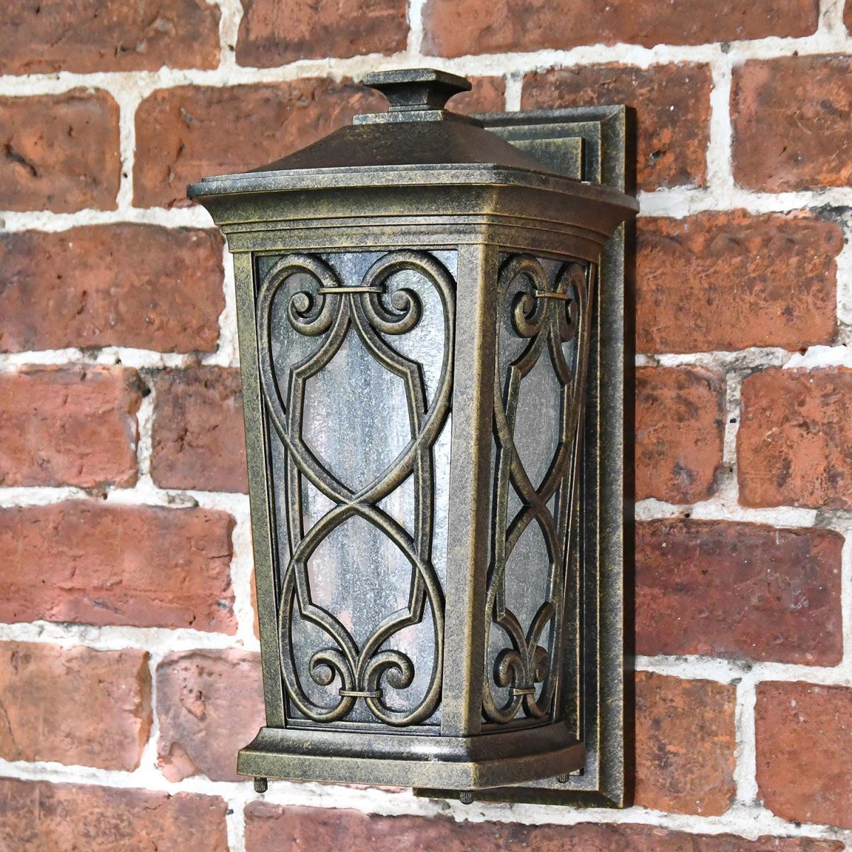 "Keldy Castle" Standard Flush Wall Light in Situ on a Brick Wall