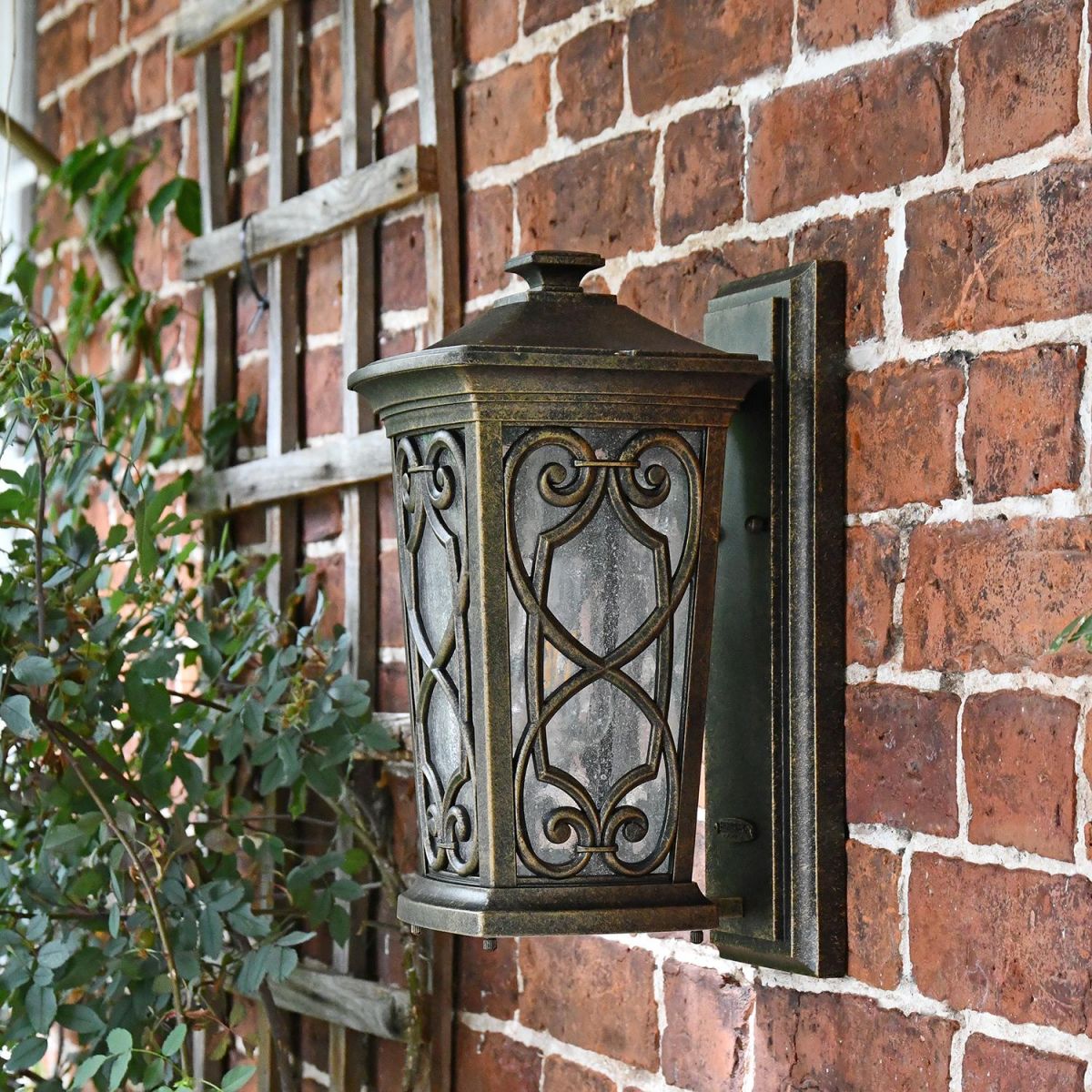 Flush Wall Light in an Ornate Bronze DEsign