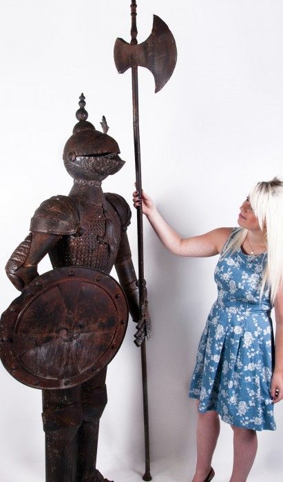 16th Century “White Knight” Replica, Ornamental Suit of Armour, Hand Made in Rustic Metal