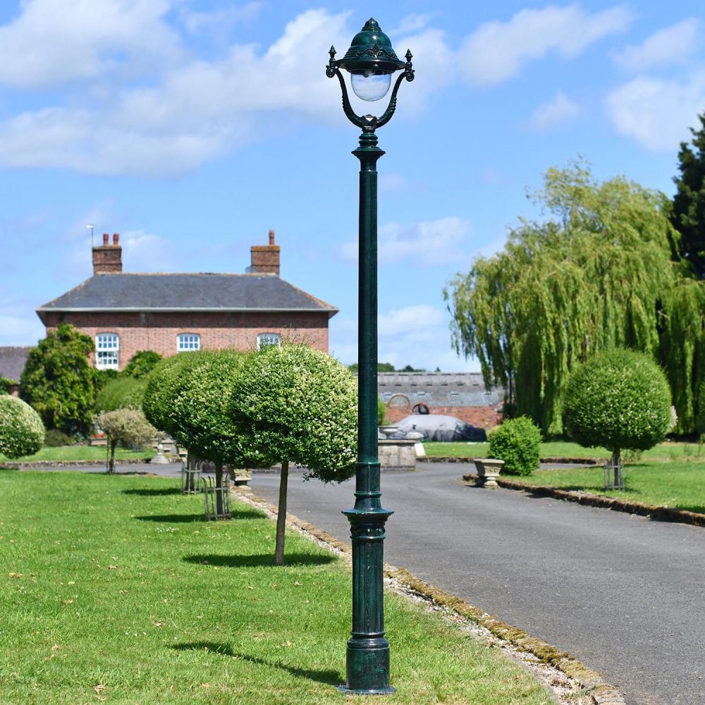 "Lady Antonia" Antique Green Opulent Cast Iron Lamp Post 2.5m