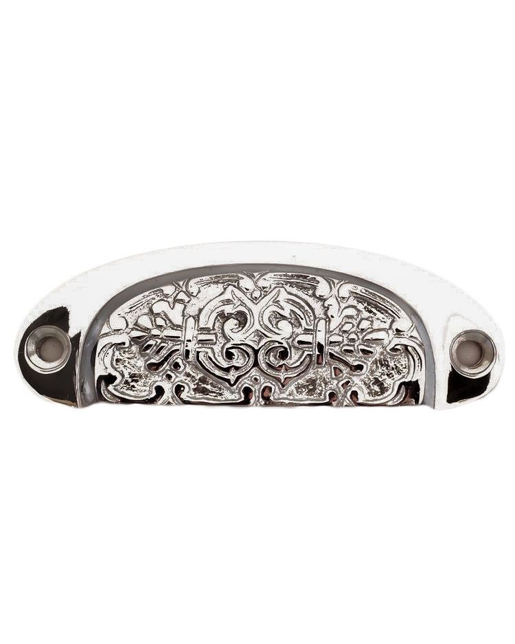 “Lady Mary” Hooded Drawer Pull in a Bright Chrome Finish 