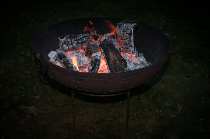 Traditional Kadai Bowl in Use in the Garden