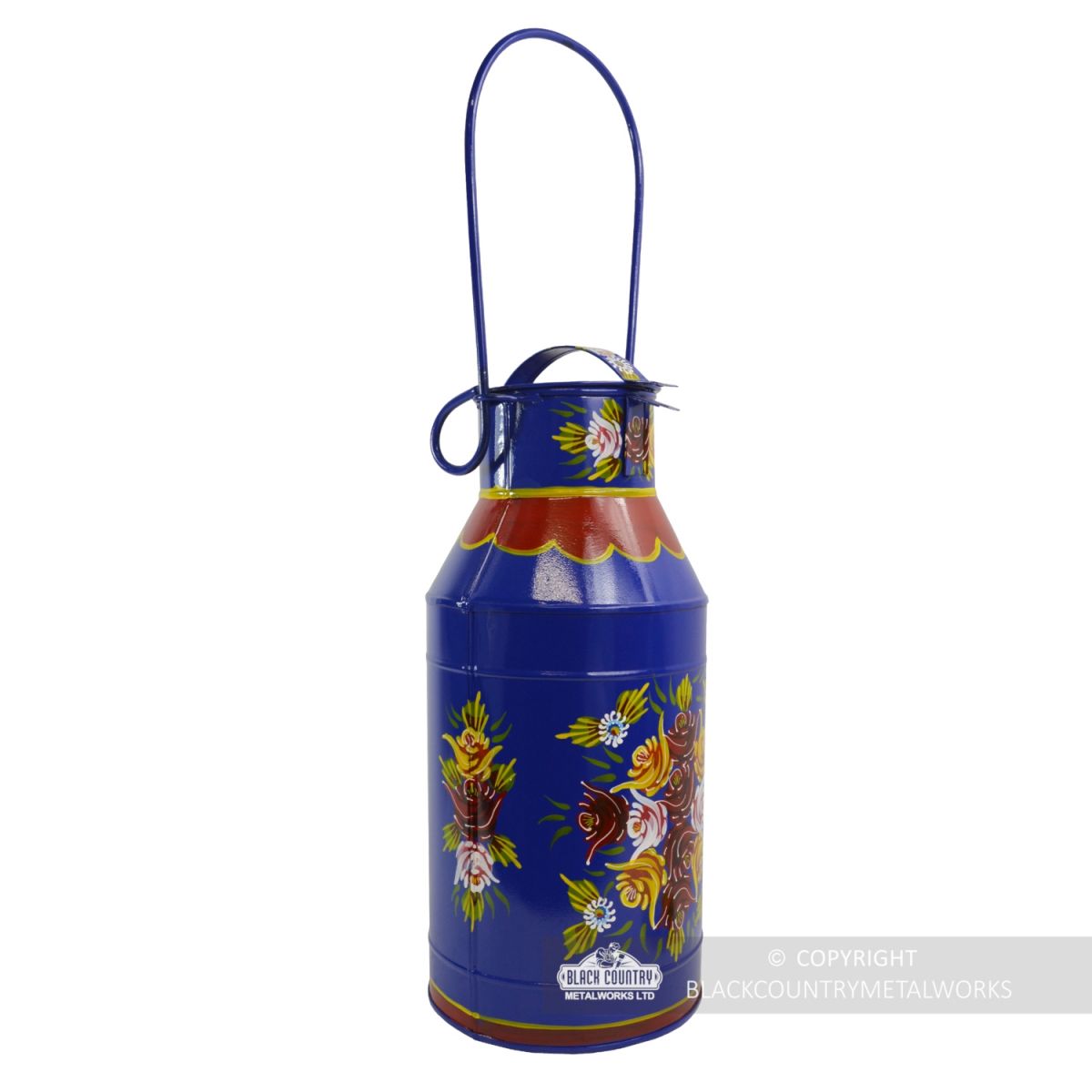 Large Blue Narrowboat Milk Churn with Top Handle