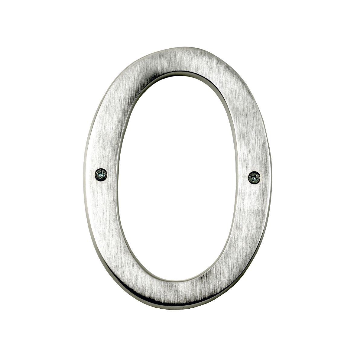 Large Satin Chrome House Number 0