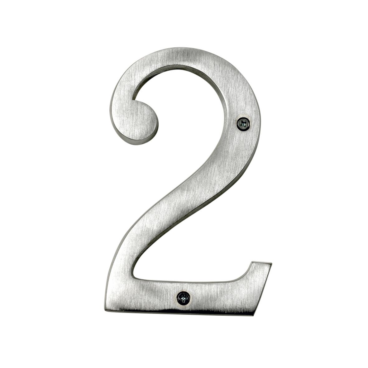Large Satin Chrome House Number 2