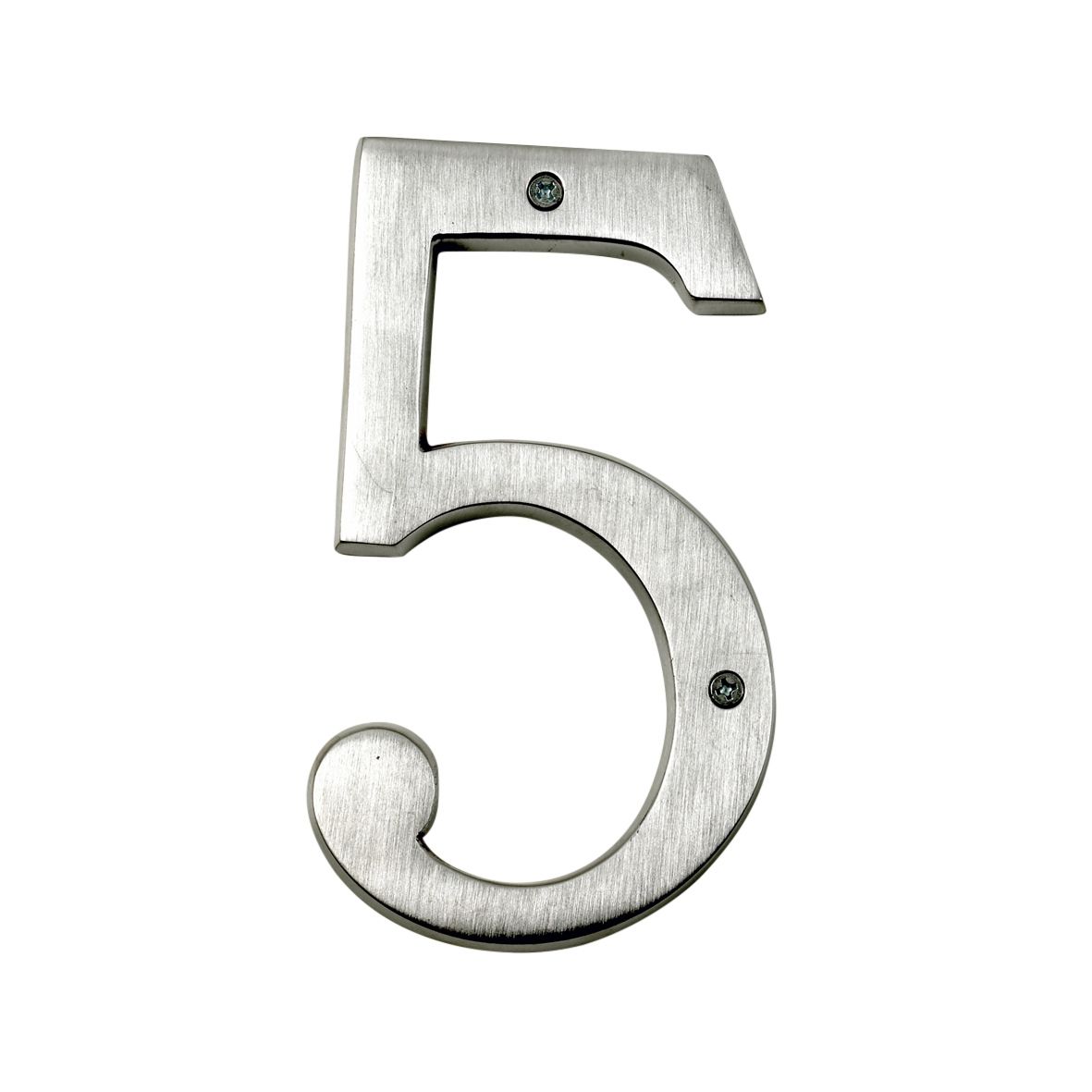 Large Satin Chrome House Number 5