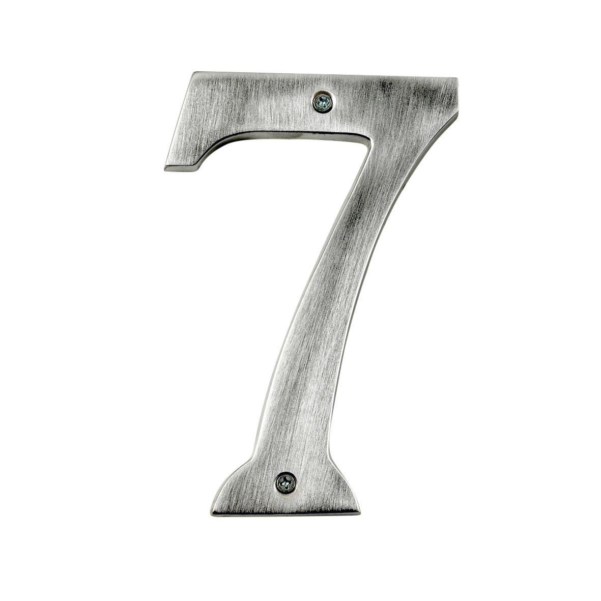 Large Satin Chrome House Number 7
