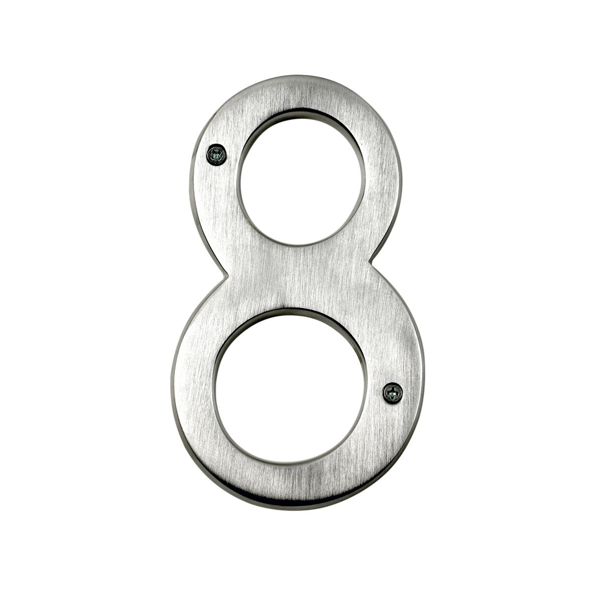 Large Satin Chrome House Number 8