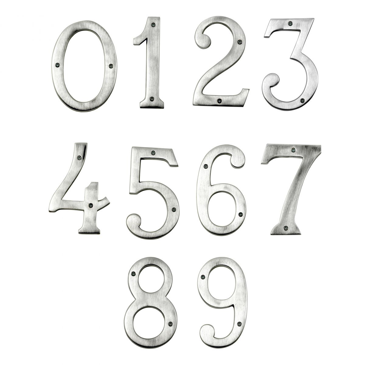 Large Satin Chrome House Numbers