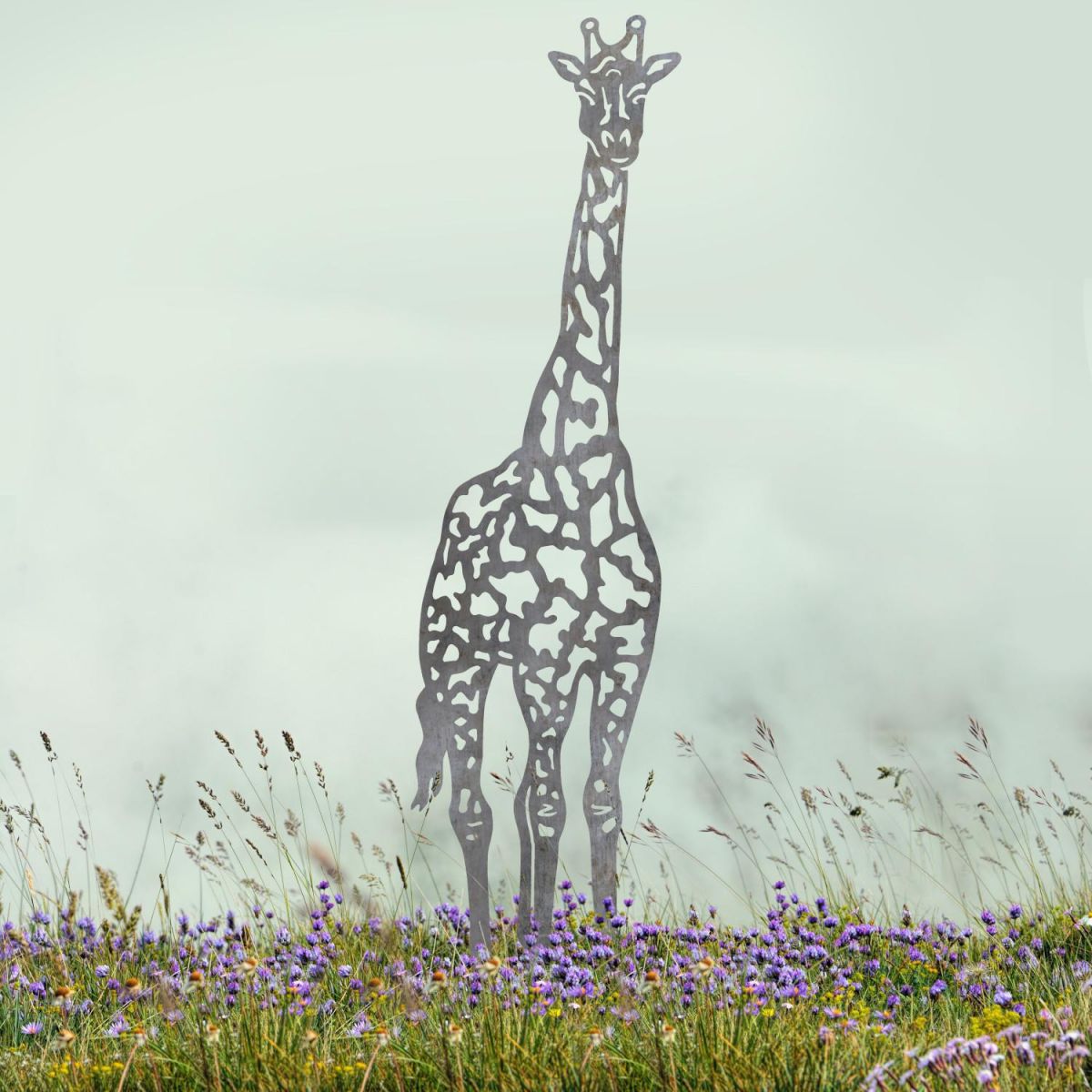 Natural Steel Giraffe Silhouette in Situ