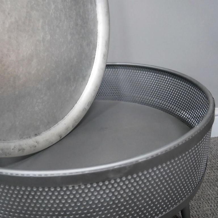 Large Industrial Mesh Tripod Coffee Table Internal Close-Up